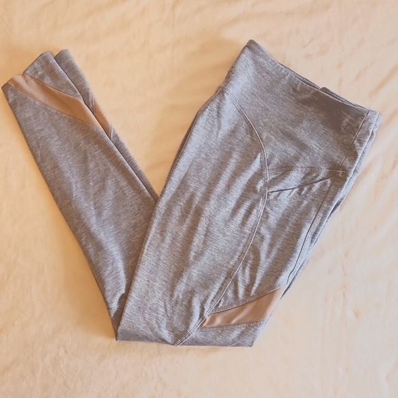 Forever 21 workout leggings atletic light blue mesh panel boho gym essentials - Picture 7 of 16